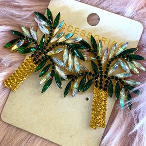 Rhinestone Palm Tree earrings